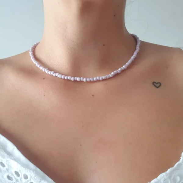 Choker Lavanda perlado